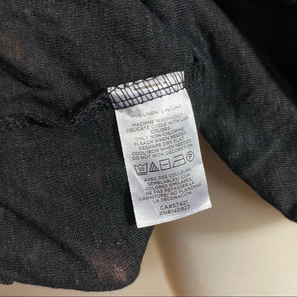 LOFT Black Linen Peasant Short Sleeve Top, XL & XXL - Picture 16 of 16